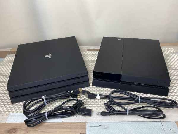 ta★動作確認 PlayStation4 PS4 CUH7000B/CUH1000A 2台セット SONY ソニー プレステ4 プレイステーション4 ケーブル付き 中古 現状品★
