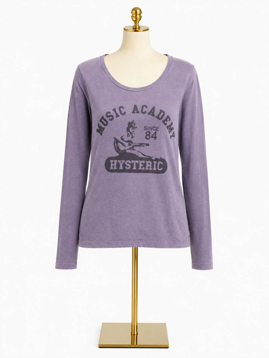 AS352/Hysteric Glamour/ヒステリックグラマー/日本製/ゆうパケット対応/ロンT/長袖Tシャツ/フェード/MUSIC ACADEMY/トップス/Fサイズ