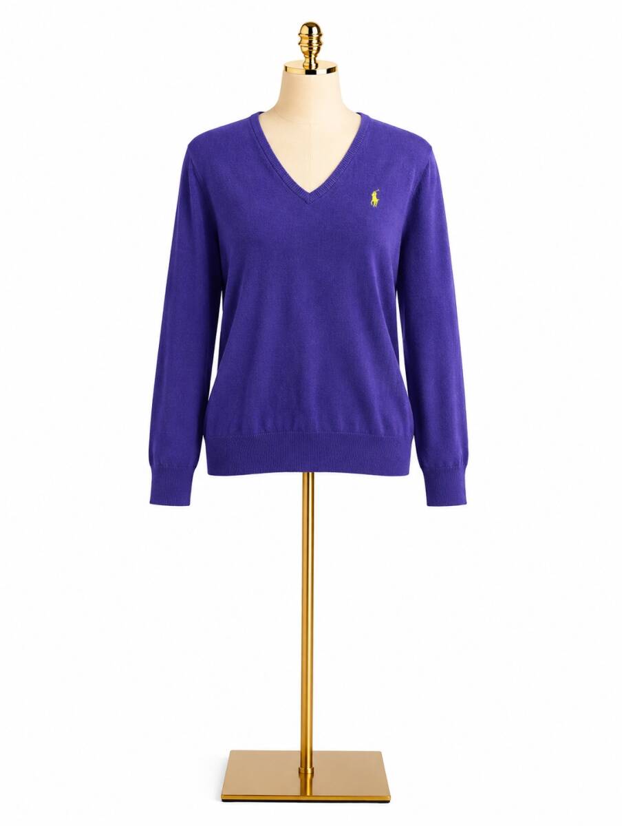 AS346/POLO by Ralph Lauren/ポロラルフローレン/ワンポイント/薄手ニット/セーター/プルオーバーニット/トップス/Sサイズ/ポニー刺繍
