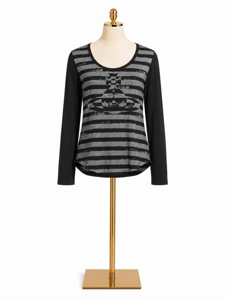 AS348/VIVIENNE WESTWOOD/ヴィヴィアンウエストウッド/日本製/ゆうパケット/RED LABEL/Y2K/希少/ORB/オーブ/カットソー/Tシャツ/ボーダー/3
