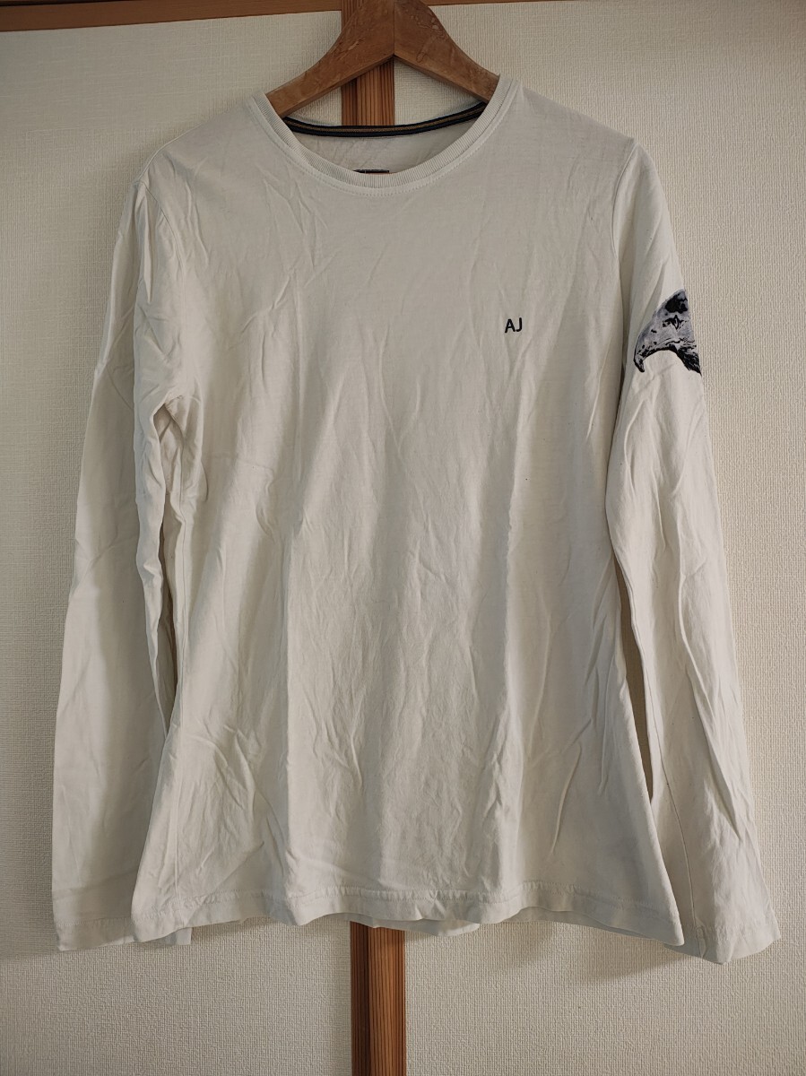 【イーグルプリント】ARMANI JEANS アルマーニジーンズ 長袖 カットソー ロンT M〜L ホワイト 白