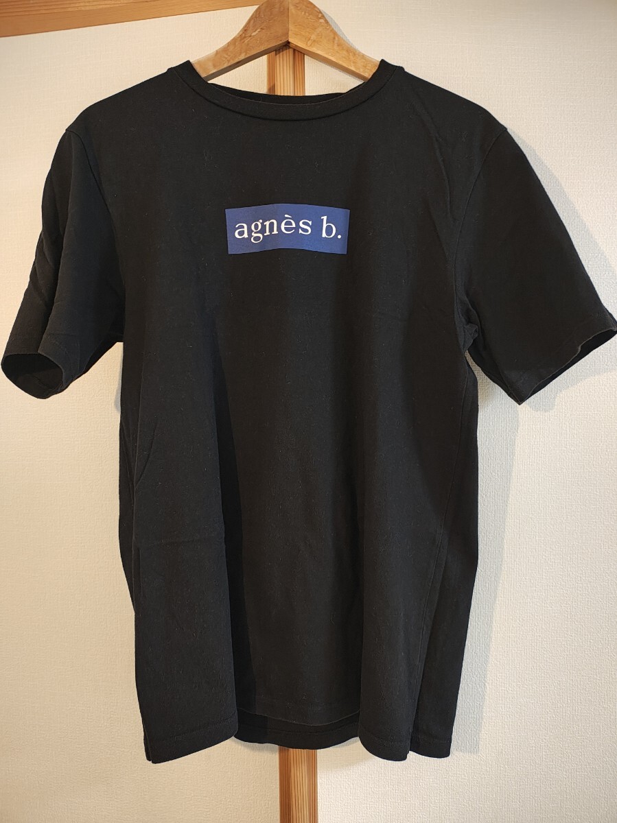 【別注・日本製】agns b. × ADAM ET ROP ボックスロゴ Tシャツ L ブラック アニエスベー アダムエロペ