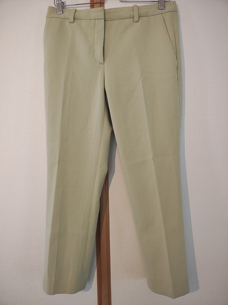 【良品】セオリー レディース テーパードパンツ TREECA 4J N 4（M〜L相当）ライトグリーン BISTRETCH DOUBLE 3