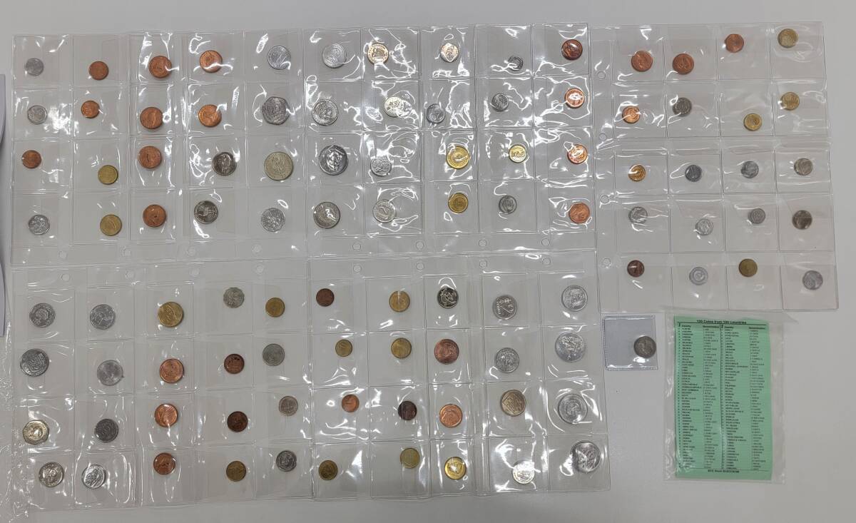 世界101ヶ国硬貨101枚/外国古銭/硬貨/コイン/コレクション テージーコレクションアルバム 現状品