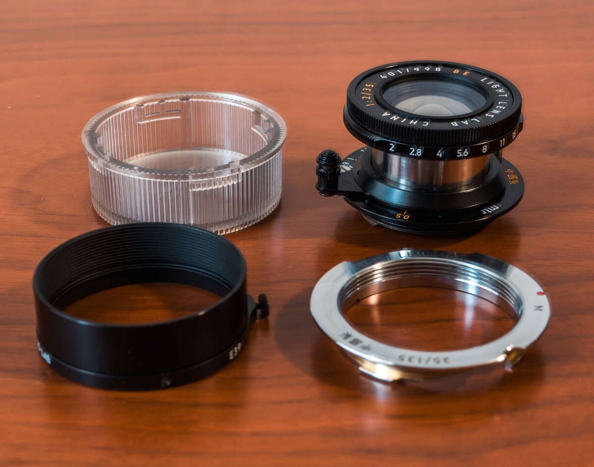 LIGHT LENS LAB 35mm f2 Collapsible 沈胴式　black L-Mリング+フード