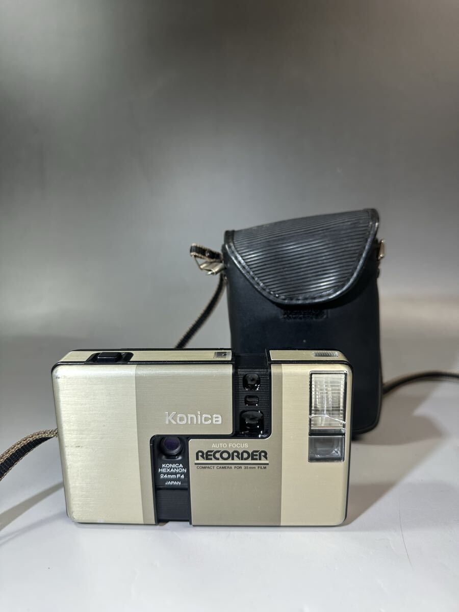 Konica AUTO FOCUS RECORDER DX AUTO DATE HEXANON F4/24mm ケース付き　ジャンク