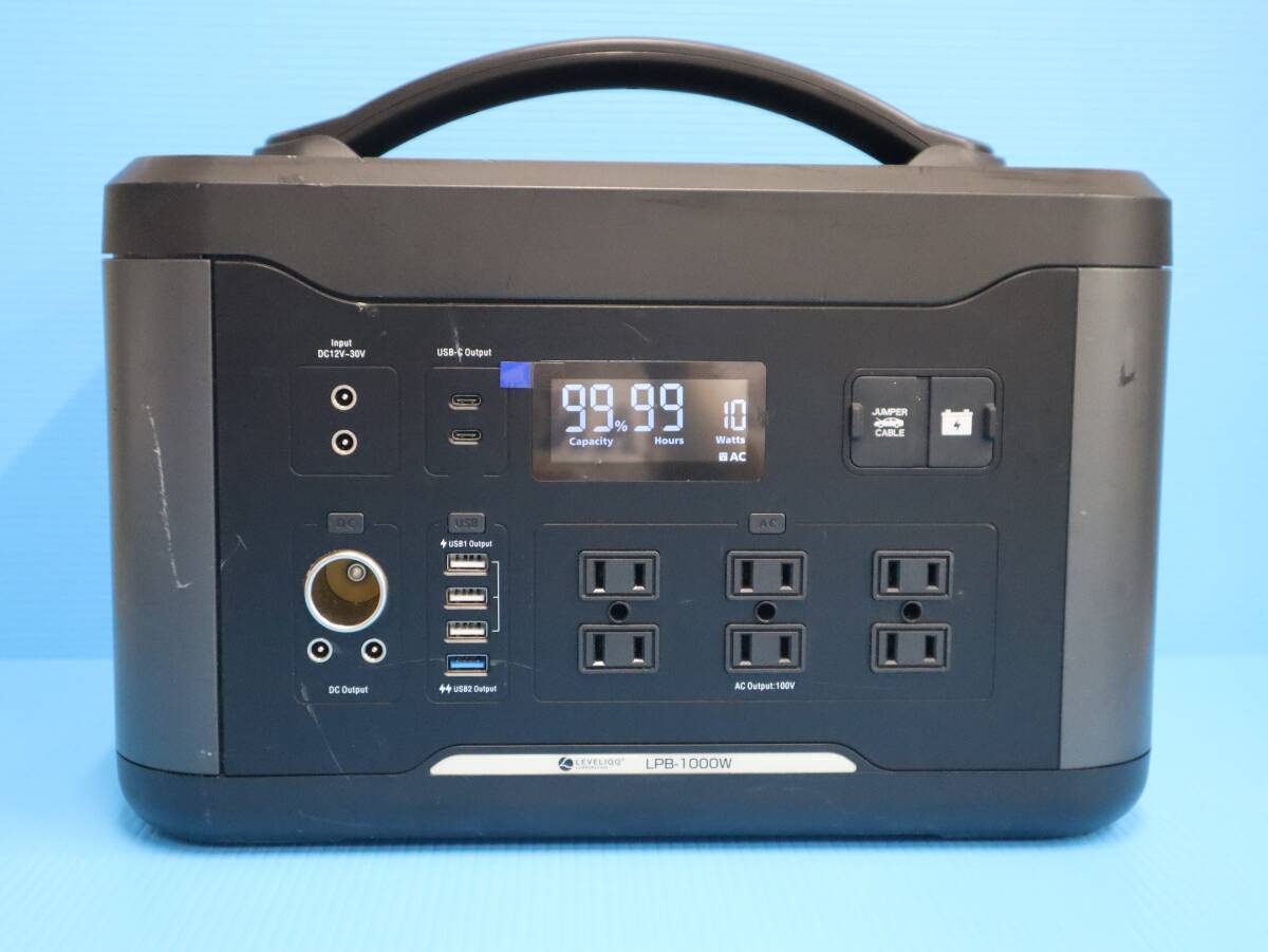 M0484 P レベリック L-POWER ポータブル電源 LPB-1000W 大容量1280Wh 400000mAh AC100V 定格1000W 非常用電源 本体のみ