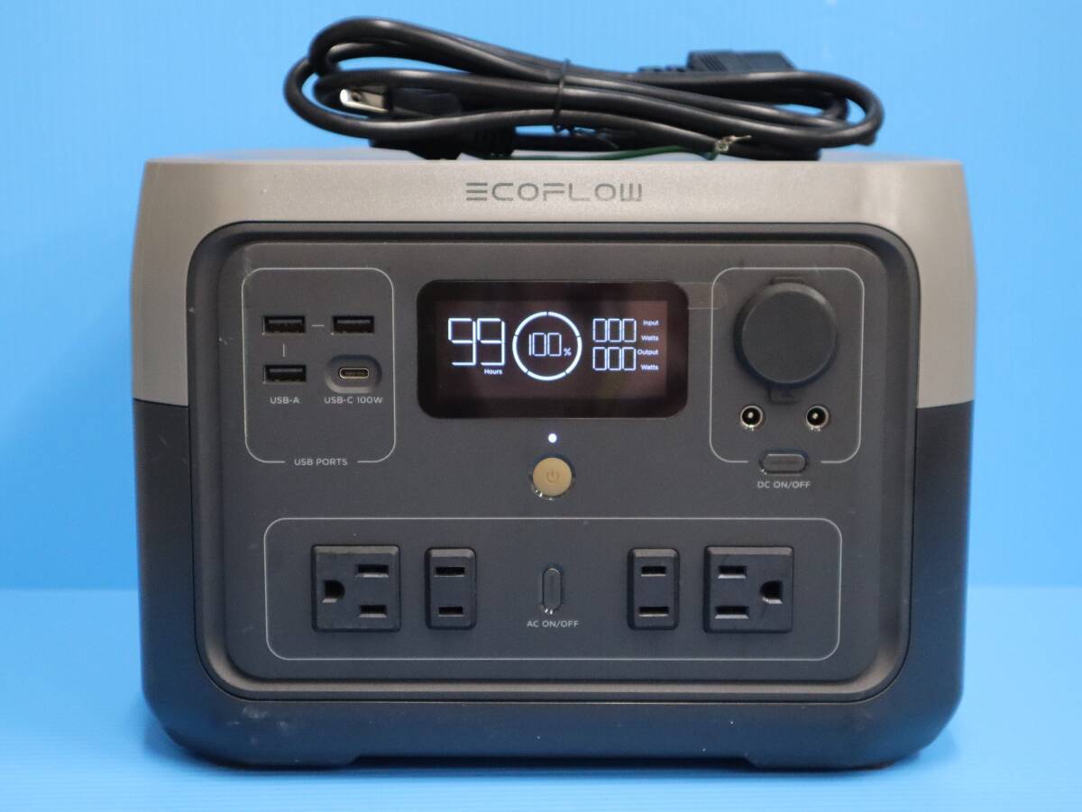 M0657 P EcoFlow RIVER 2 Max EFR610 ZMR610-B-JP ポータブル電源 512Wh 500W X-Boost750W USB-C100W ソーラー220W対応 UPS 電源コード付
