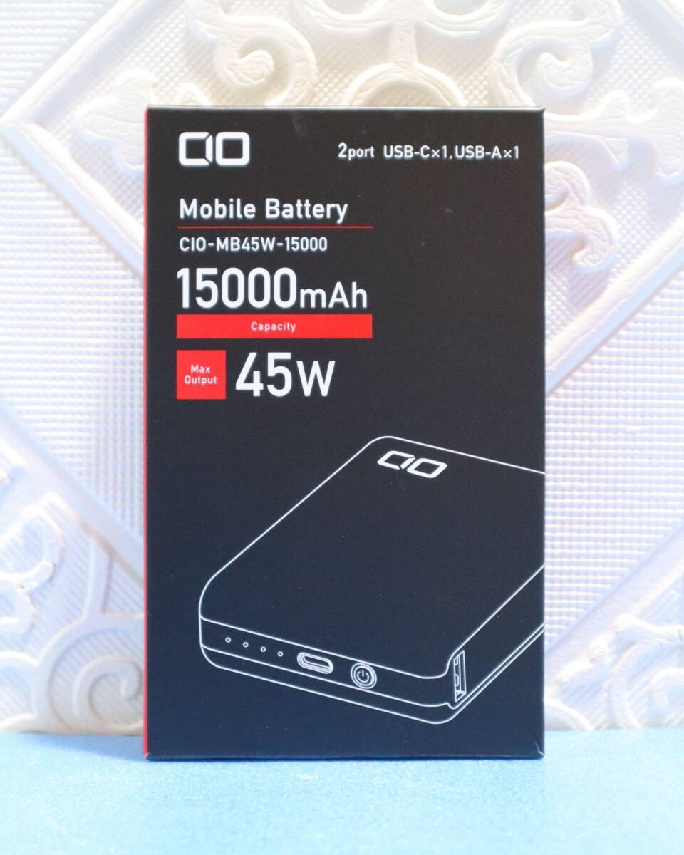 S1085 P【未使用】CIO モバイルバッテリー 15000mAh 45W 急速充電 CIO-MB45W-15000 USB-C USB-A 2ポート 大容量 箱いたみあり