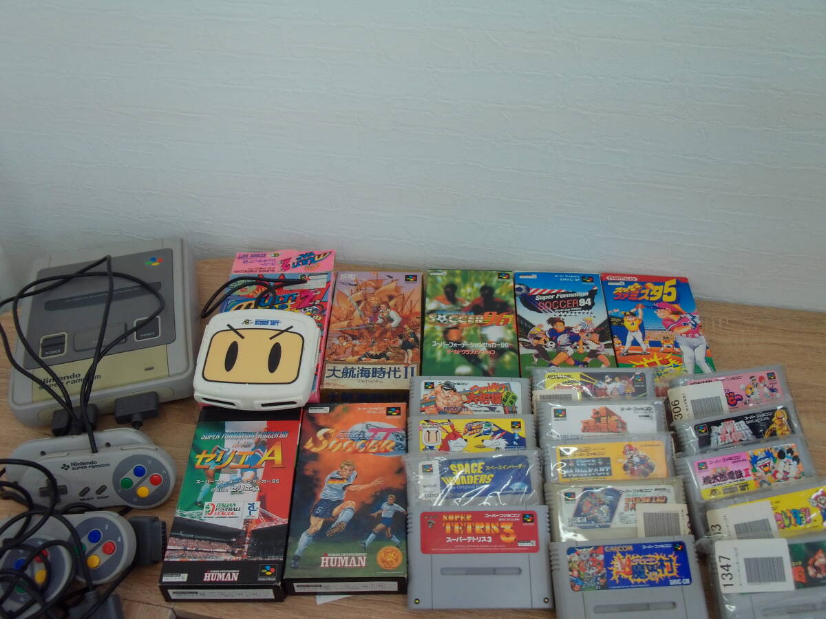 スーパーファミコン　本体　コントローラー　カセット　ジャンク品　動作未確認　中古品　　テレビゲーム　任天堂　ボンバーマン　