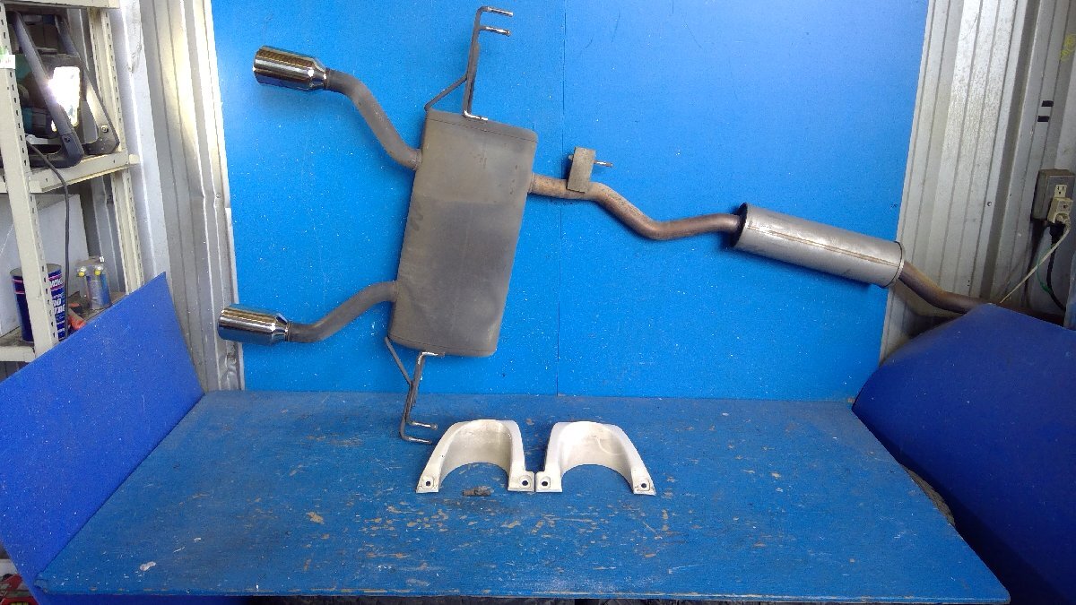 (S)　日産 エクストレイル HT32 純正オプション AUTECH オーテック リアマフラー ガード付き 二本出し ※個人宅配送不可支店止め