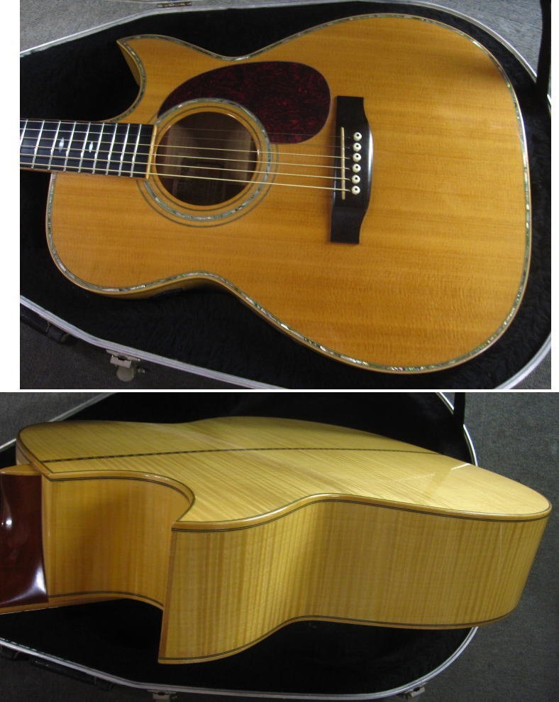 中古ASTURIAS　エレアコギター　ＥＣ　Pro.Cu.Pu.MAPLE（ハードケース付）