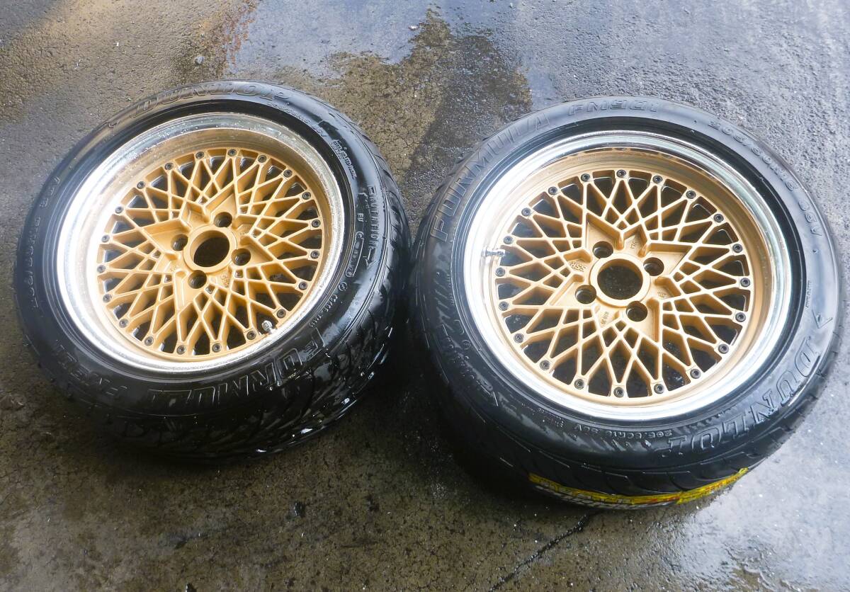 ◆ＳＳＲメッシュ　15×7.5Ｊ+32　ＰＣＤ100-4Ｈ　タイヤ　ダンロップ　205/50Ｒ15　シビック　ロードスター　レビン