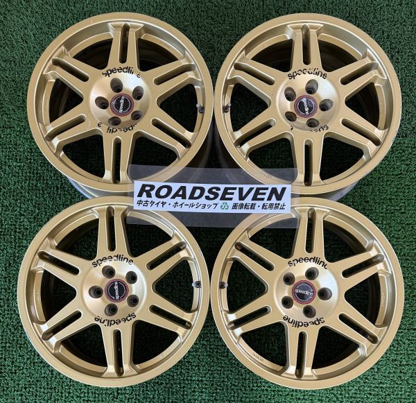 ◆Speedline Super-Reg ◆17×7J +48 PCD100(5H) ハブ径:約56mm 4本Set 中古アルミ ◆劣化/塗装剥げ/傷等有 ◆送料無料(一部地域を除く)