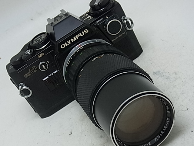 ☆ OLYMPUS OM-10(BL)+ズイコーオートズーム75-150/F4(ボディ及びレンズ共に点検整備清掃済み！プリズム清掃磨き上げ済み！）☆