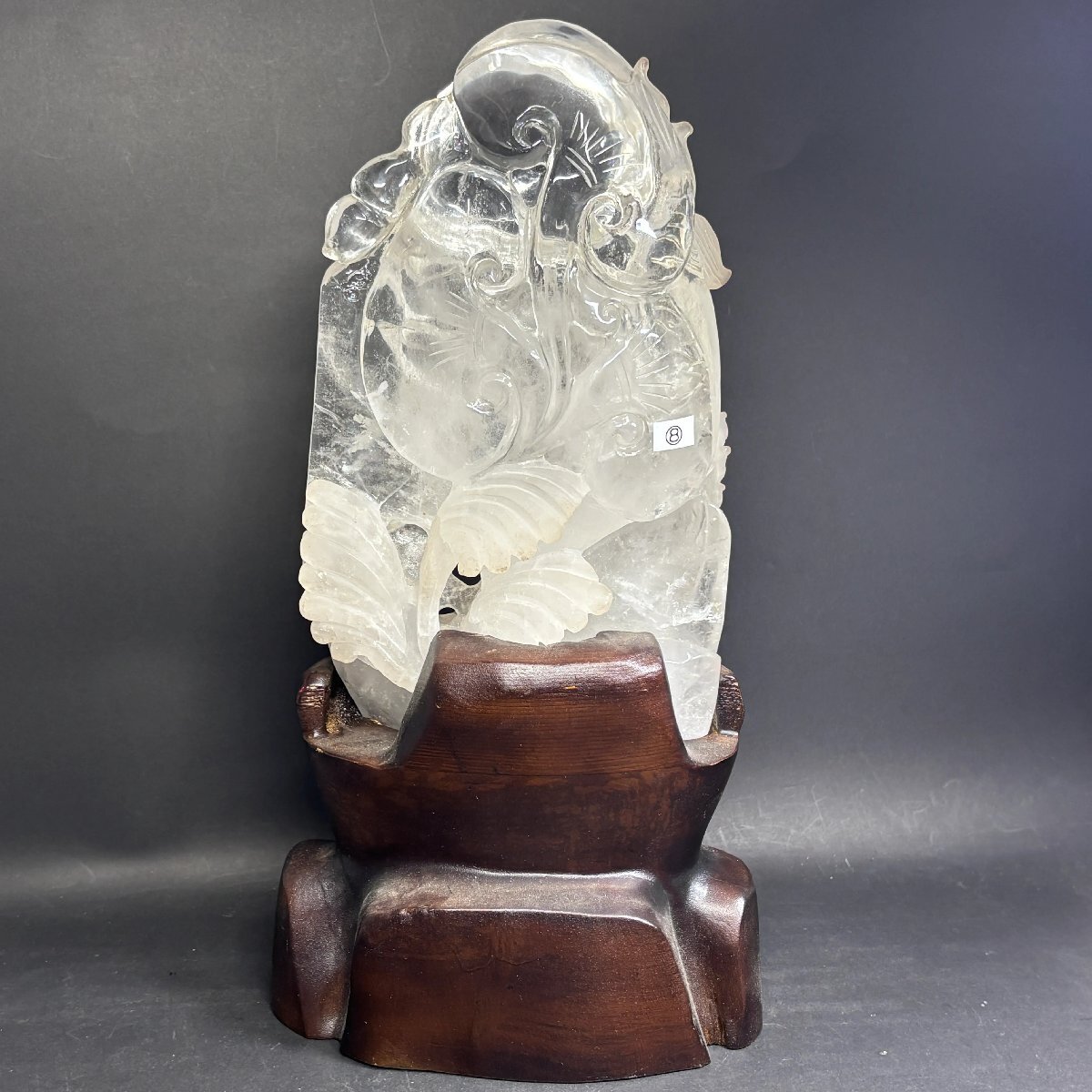 【41】【併売・店頭引取可】天然石オブジェ 水晶 クリスタル 龍 台座含む:高さ32cm 幅16.5cm 奥11.3cm 石のみの重さ1500g以上 本体のみ
