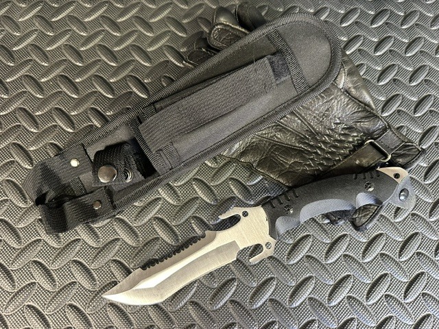 大型 サバイバルナイフ フルタング シース付き キャンプ アウトドア 野営 登山 釣り 全長約275mm 刃約120ｍｍ