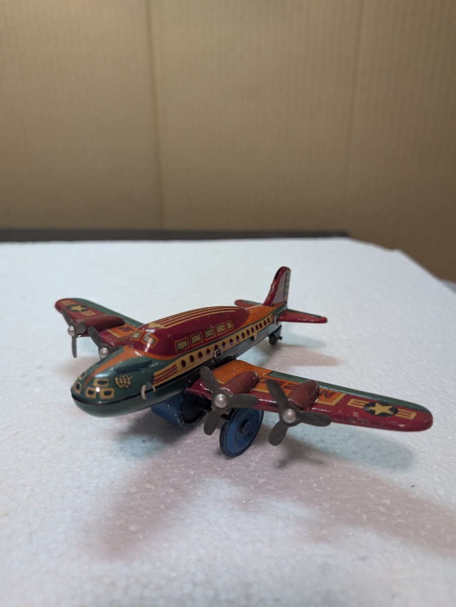 1947年〜1950年 アルプス ALPS 昭和当時物 ブリキ玩具 Vintage Air Force tin airplane. Made in Japan プロペラ機 MADE IN JAPAN ブリキ