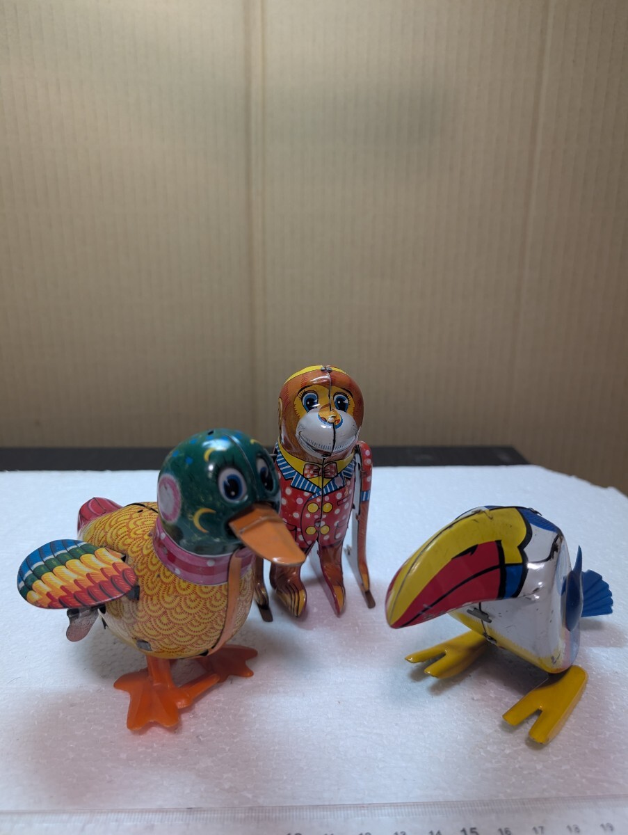 1960年代〜1970年代 当時物 ブリキ玩具 ブリキ ペリカン Pelican 猿 MONKEY 鳥 BIRD Wind-Up Toy MADEINJAPAN MADEINKOREA 