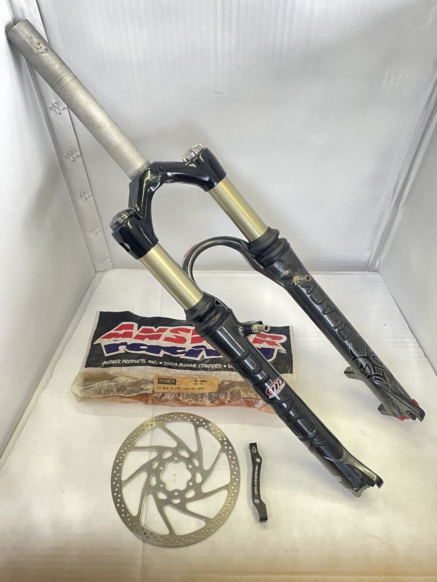 中古品 MANITOU Black Elite 26“ 100/120mm OS Ahead Suspension Fork Medium Coil Spring +Soft Spring SM-RT75&AD 2001MY 箱、説明書無