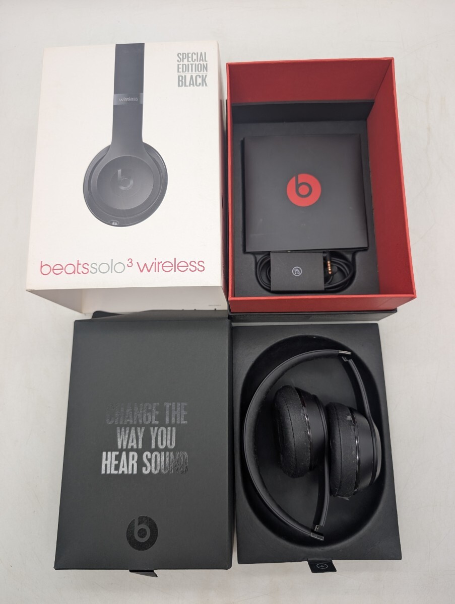 送料無料 動作品 Beats ビーツ Solo3 Wireless A1796 ブラック ソロ3 ワイヤレス ヘッドホン Bluetooth 黒色 BLACK ヘッドフォン
