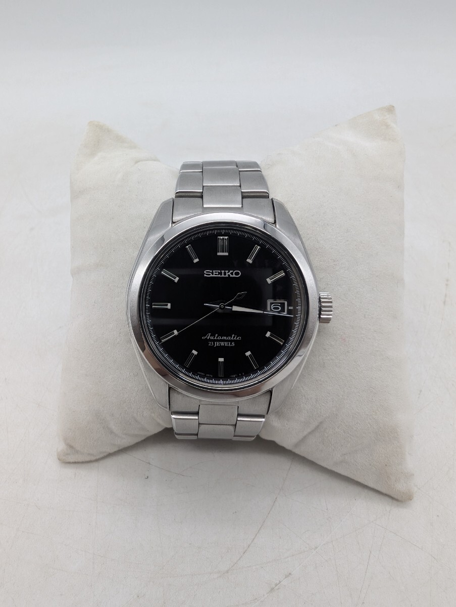 送料無料 稼働品 SEIKO セイコー 3針 23 jewels 裏蓋スケルトン 裏スケ Date デイト 自動巻き 腕時計 SARB033 6R15-00C1 黒文字盤 ブラック