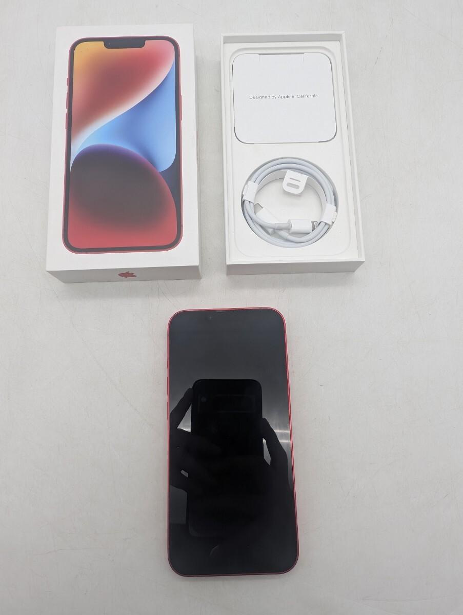 判定◯ au エーユー シムフリー SIMロックなし iPhone14 128GB アップル Apple MPV93J/A プロダクトレッド RED 赤 スマートフォン 