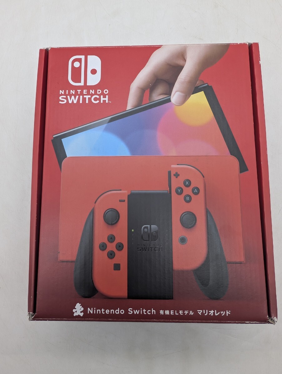 送料無料 動作品 任天堂 Nintendo Switch 有機ELモデル 本体/箱 セット マリオレッド ゲーム機本体 ニンテンドースイッチ HEG-001