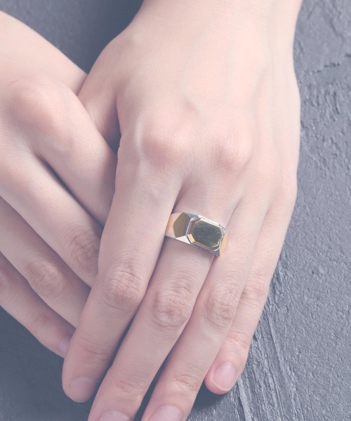 ■完売 1万4300円 YArKA deformed octagon pedestal design ring 17号 リング 指輪