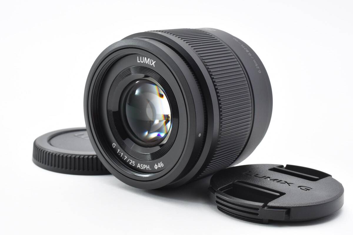 ★極上品★ Panasonic LUMIX G 25mm F1.7 ASPH. H-H025-K パナソニック ルミックス デジタルミラーレス一眼カメラ 単焦点レンズ #3278