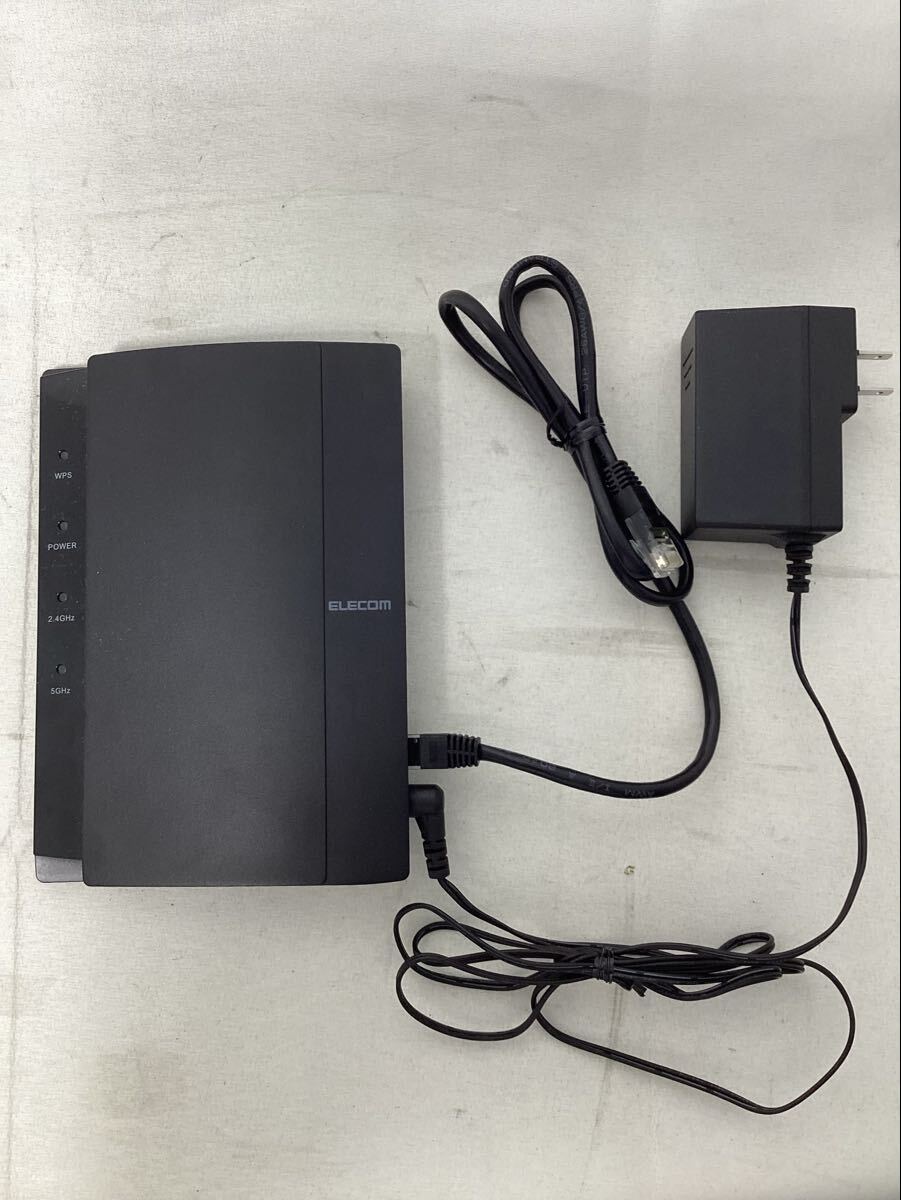 ELECOM 無線LANルーター WRC-1167GEBK-S Wi-Fiルーター ACアダプター付き LANケーブル付き 動作未確認 中古