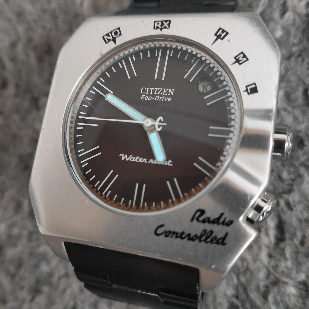 CITIZEN シチズン H417-S043174 電波ソーラー ジャンク 腕時計 スクエア デイト 1円 