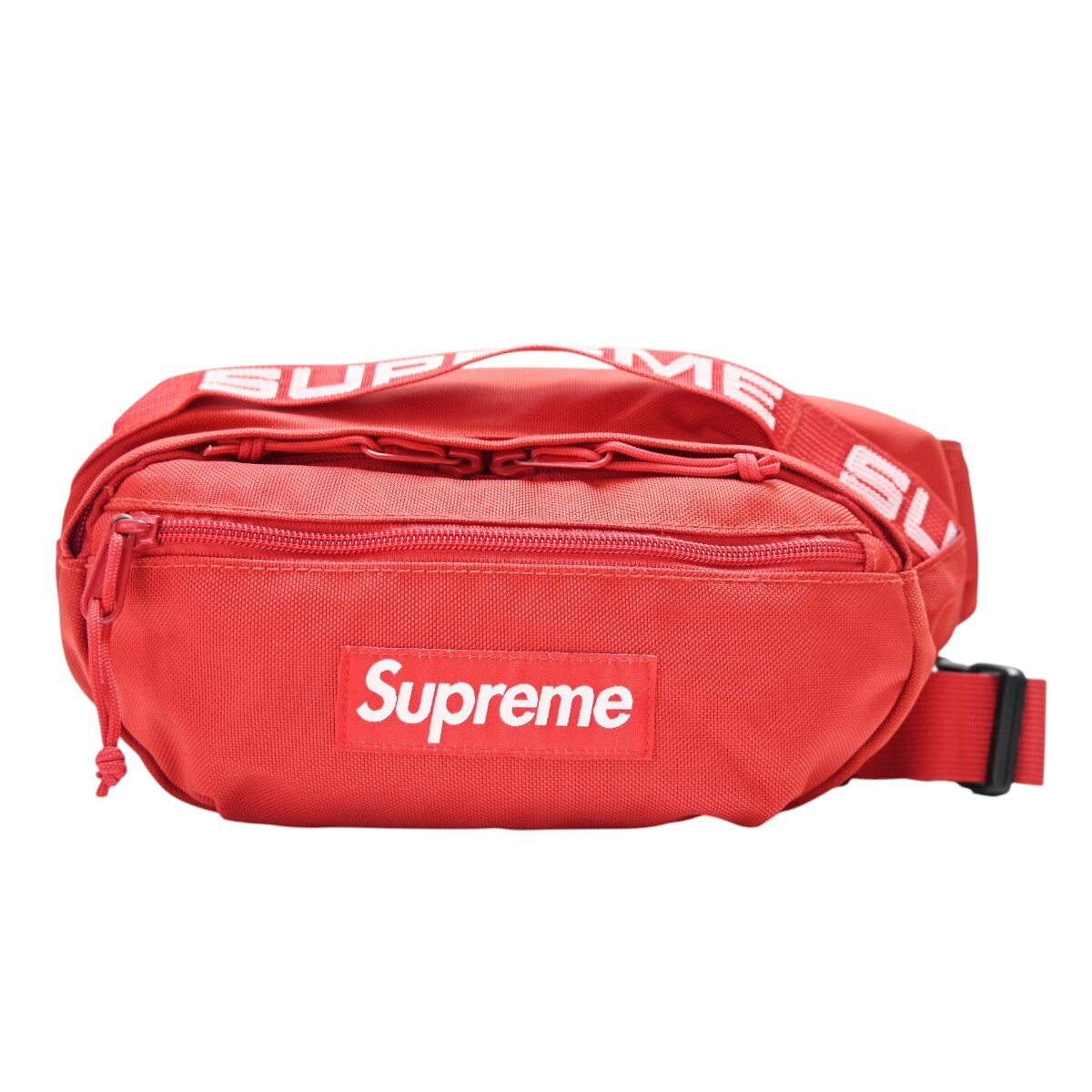 Supreme シュプリーム ボックスロゴ 18SS コーデュラ ナイロン ウエストバッグ ボディバッグ レッド/ホワイト T2608-k009
