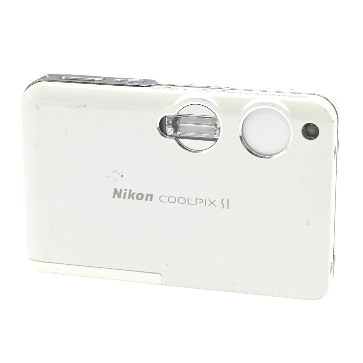 1000円～ ジャンク Nikon ニコン COOLPIX S1 コンパクトデジタルカメラ 5.1MP 光学3倍ズーム ホワイト K2607-t025