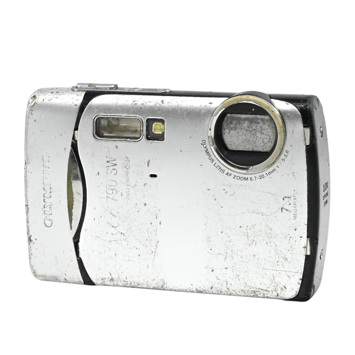 1000円～ ジャンク OLYMPUS オリンパス μ790SW コンパクトデジタルカメラ 7.1MP 光学3倍ズーム シルバー K2607-t030