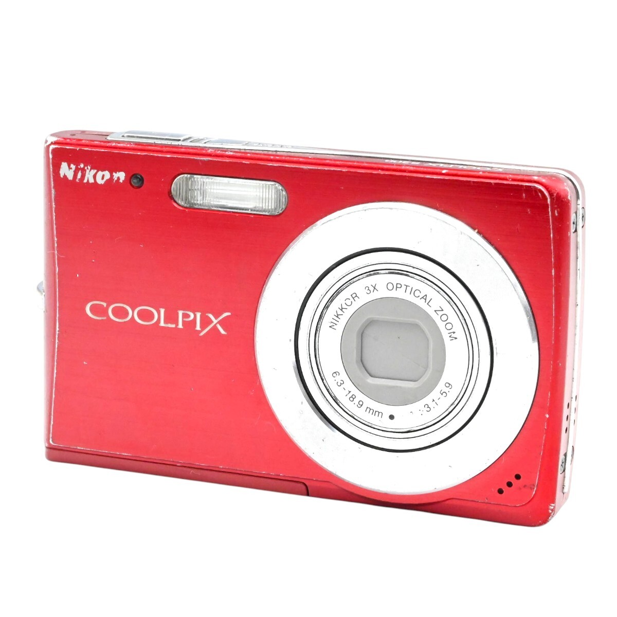 1000円～ ジャンク Nikon ニコン COOLPIX S200 コンパクトデジタルカメラ 7.1MP 光学3倍ズーム レッド K2607-t032
