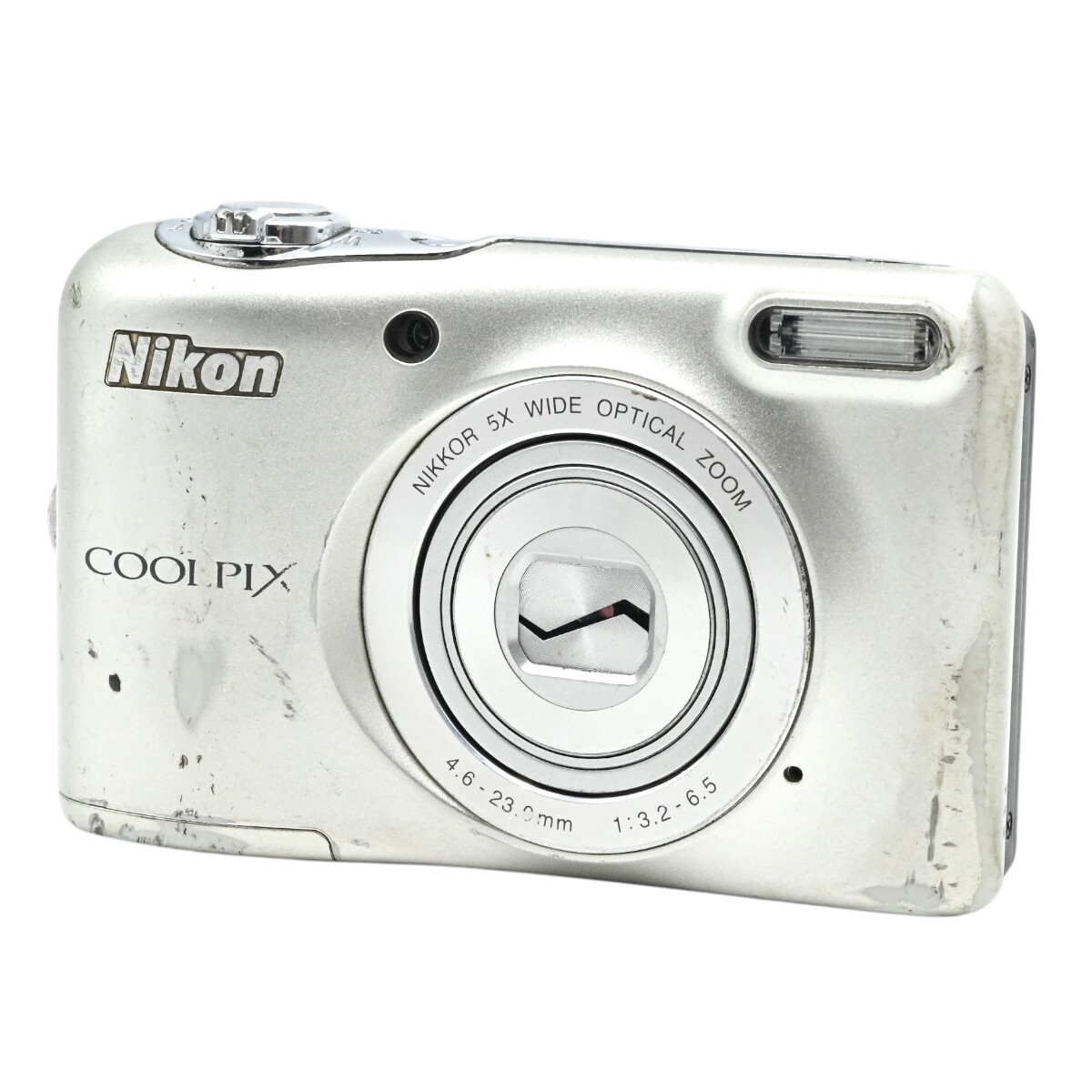 1000円～ ジャンク Nikon ニコン COOLPIX L30 コンパクトデジタルカメラ 20MP 光学5倍ズーム シルバー K2607-t041