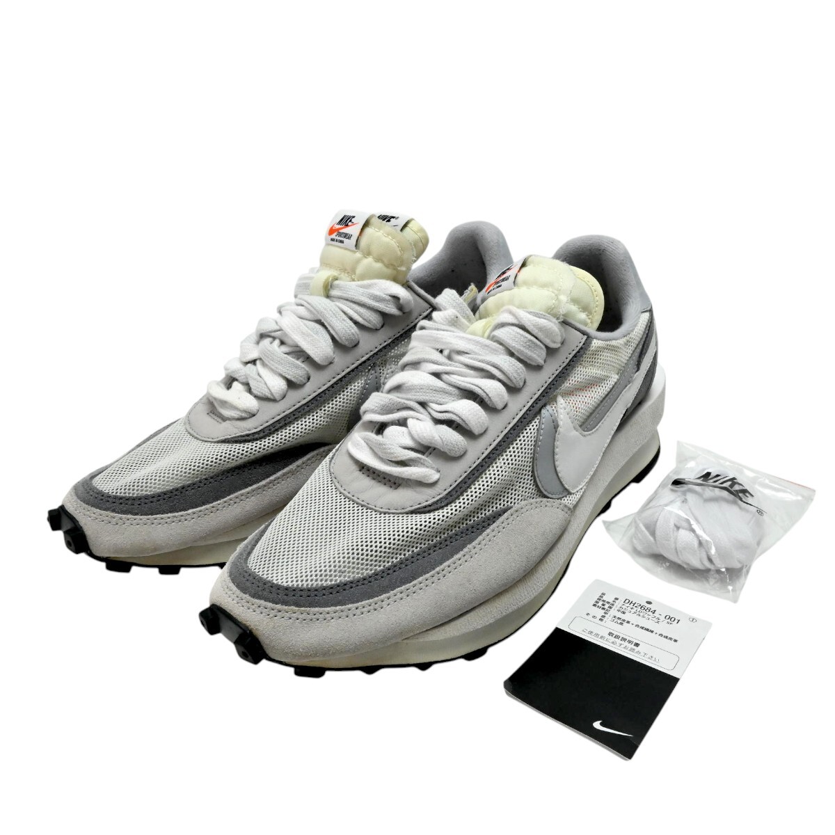 NIKEｘsacai LD WAFFLE ナイキxサカイ エルディーワッフル スニーカー US10 ホワイト/グレー T2608-k006