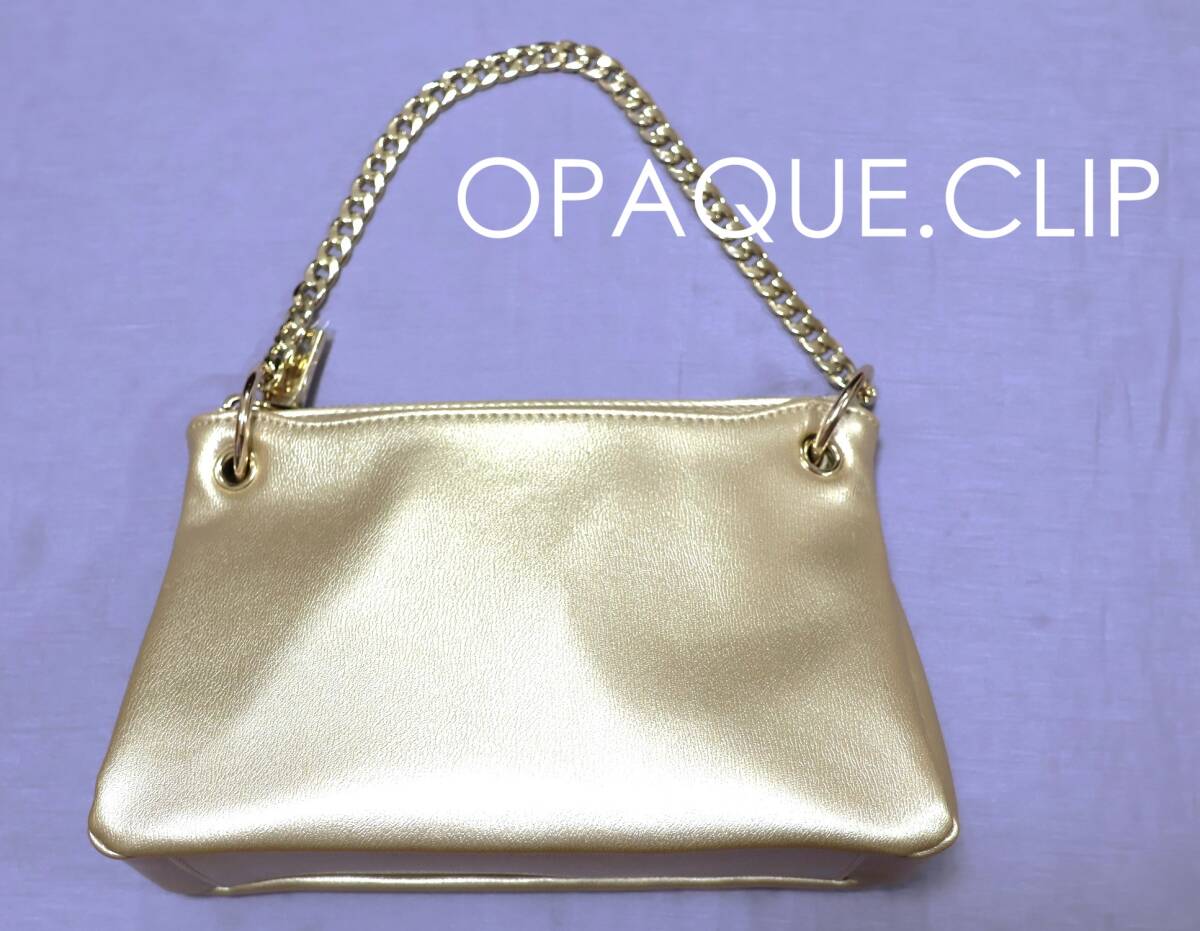 送料無料　OPAQUE.CLIP 2wayパーティーバッグ（ゴールド）オペークドットクリップ　ショルダーバッグ　ハンドバッグ　ワールド新品