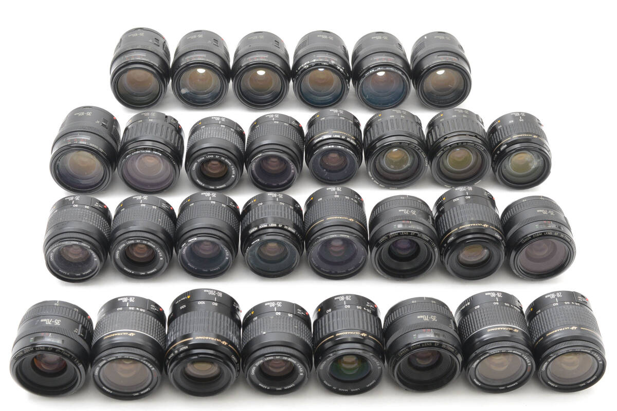 Canon EF レンズ 30本 まとめ 80-200mm 28-80mm 35-70mm 35-80mm 35-105mm キャノン【ジャンク】#2991-10