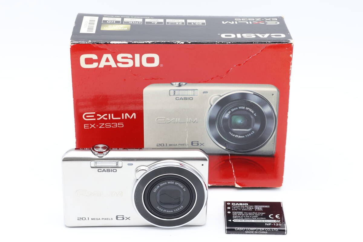 「みんカメ」7-147 CASIO カシオ EXILIM EX-ZS35 シルバー エクシリム デジカメ コンデジ 現状品