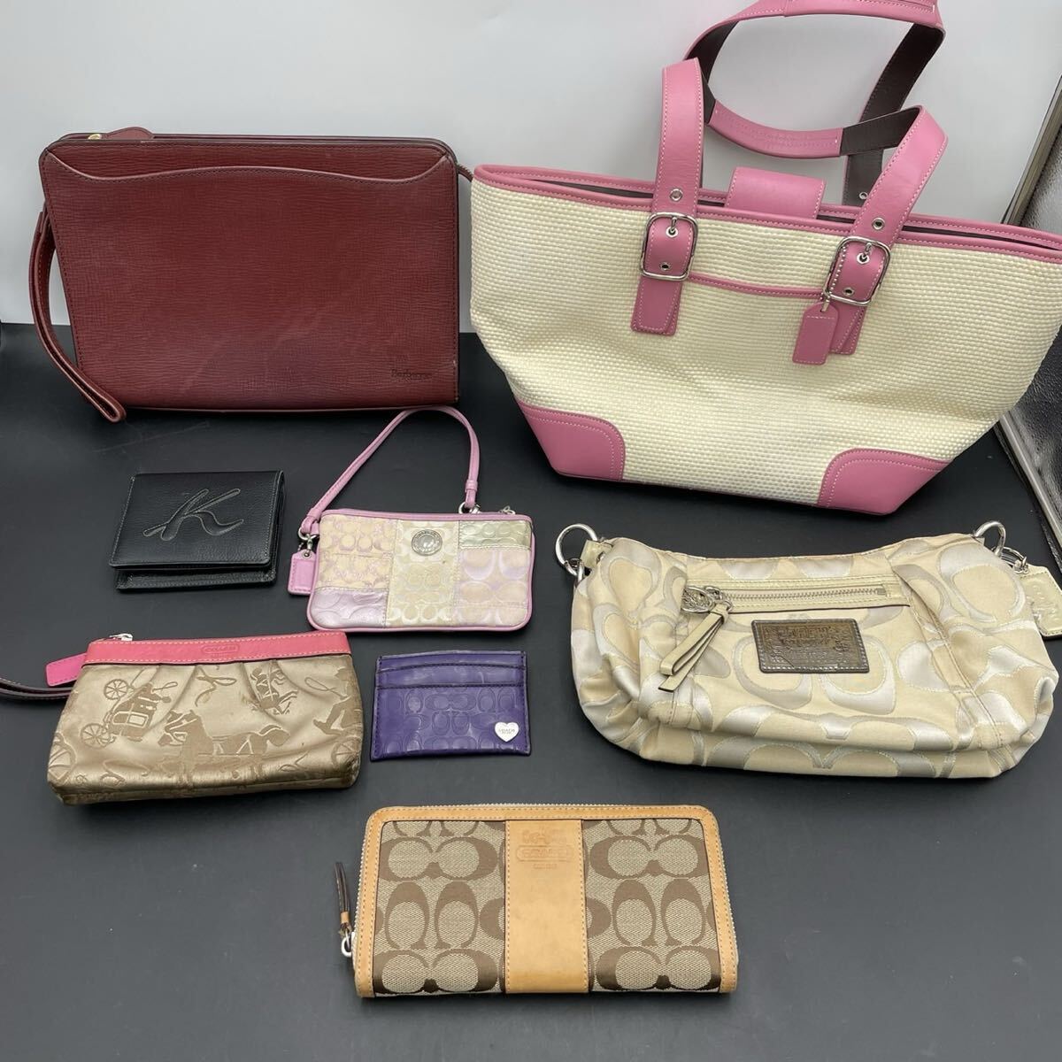 1円スタート ブランドバッグ 財布 ポーチ まとめ Burberry バーバリー COACH コーチ シグネチャー 現状品 AY0825イ