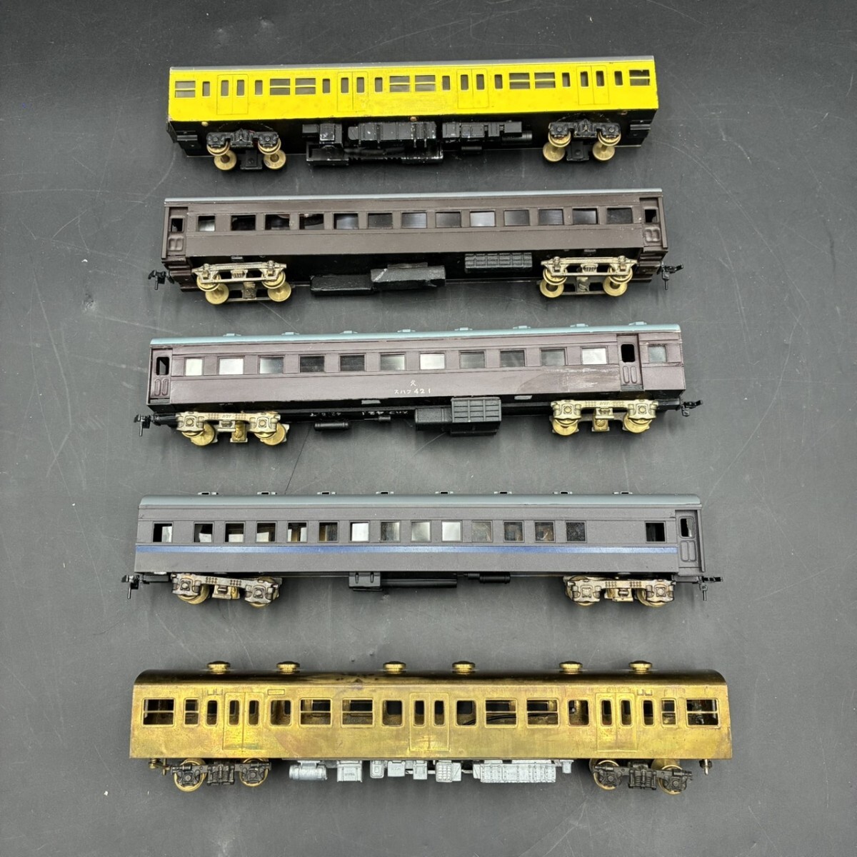1円スタート 鉄道模型 5点まとめ 国鉄旧型客車 丸屋根車 レトロ 天賞堂 TOMIX 列車 鉄道 現状品 HE0825さ