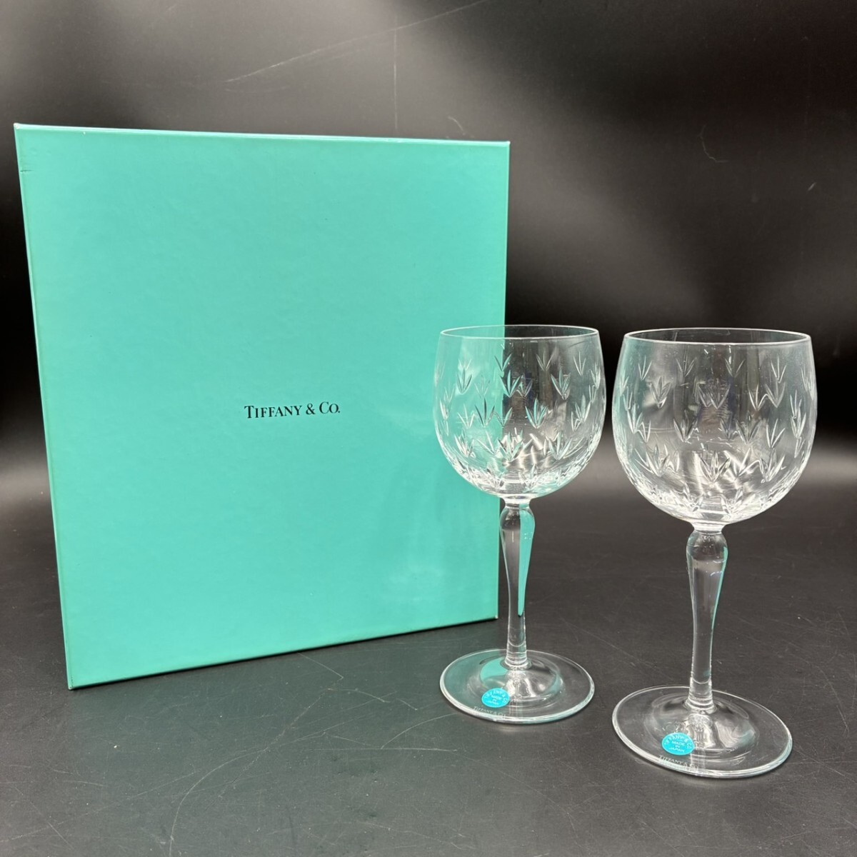1円スタート ティファニー tiffany&co フローレット グラス クリスタル ペア TK0825そ