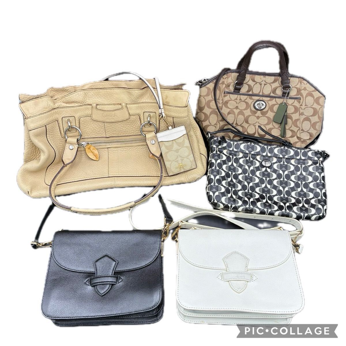 1円スタート ブランドバッグ まとめ5点 COACH コーチ サマンサタバサ シグネチャー 現状品 HE0826キ