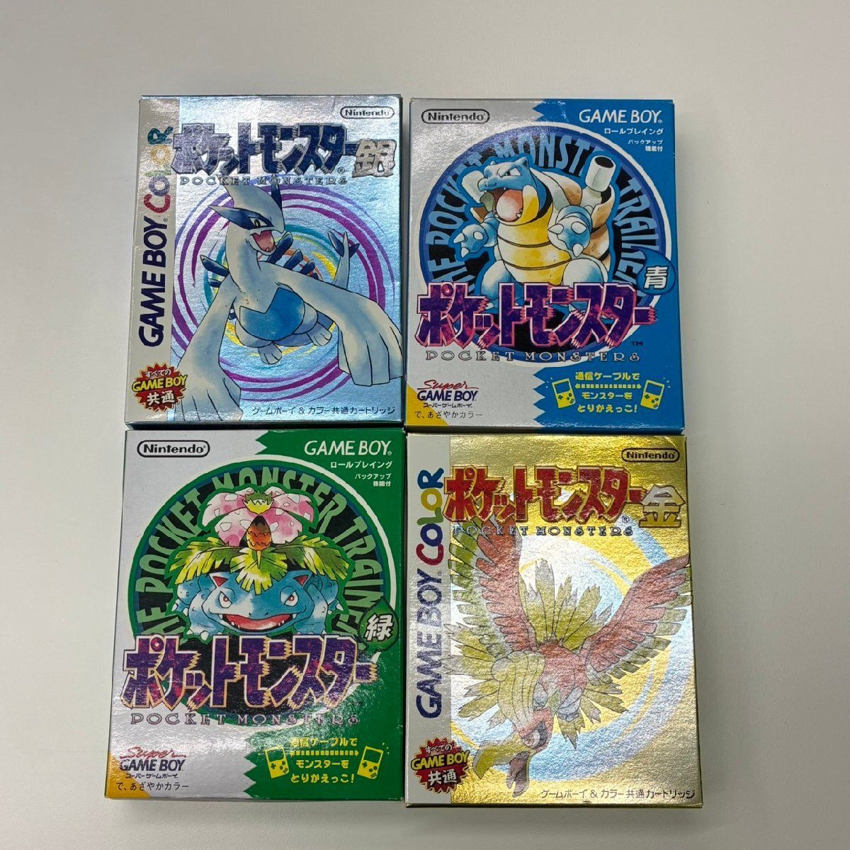 【錦】ポケモン ゲームソフト 4本セット！ 金 銀 緑 青 ゲームボーイ ゲームボーイカラー 動作確認済み【1069AY】H7