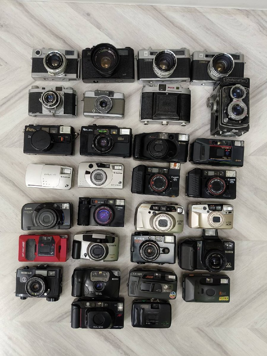 【加】現状品！ 30台 フイルムコンパクトカメラ YASHICA OLYMPUS Canon FUJI FILM Konica 動作未確認 本体のみ APS【7221-8511NT】H05