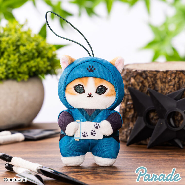 ◆◆ｍｏｆｕｓａｎｄ　モフサンド　忍者にゃんマスコット　翠緑　巻物◆◆新品　未使用　★喫煙者ペットはいません　アミューズメント景品