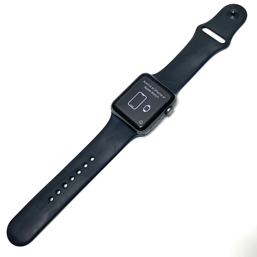 1円～ Apple Watch Series 3 GPSモデル スペースグレイアルミニウムケース ブラックスポーツバンド 42mm MTF32J/A スマートウォッチ 本体