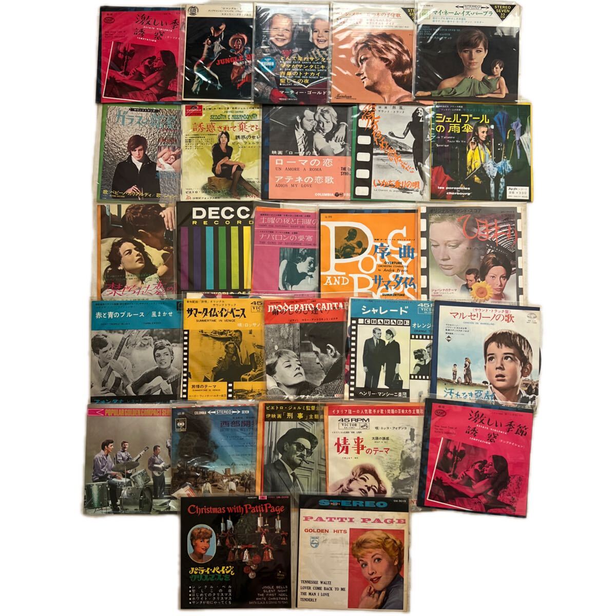 A801-60 レコードまとめて 1960年代前後 洋楽 映画音楽 ドーナツ盤 7インチEPレコード パティ・ペイジ ゴールデン・ヒット　他　動作未確認